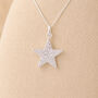 Personalised Sterling Silver Pavé Star Pendant Necklace, thumbnail 3 of 10