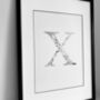 'Letter X' Linear Illustration Print, thumbnail 5 of 7