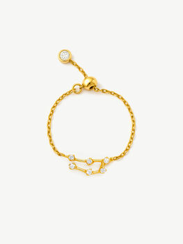 Adjustable Zodiac Constellation Ring With Birthstone, 10 of 12