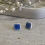 Blue Square Ceramic Earrings, thumbnail 4 of 8