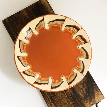 Stoneware Dinner Plate In Green And Earthy Tones, 4 of 7