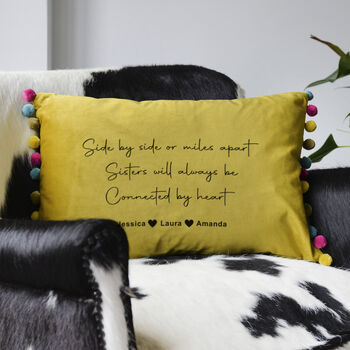 Personalised Sister Quote Velvet Cushion, 4 of 8
