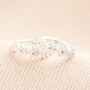 Sterling Silver Daisy Huggie Hoop Earrings, thumbnail 1 of 2