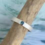 Blue Topaz December Birthstone Ring In Textured Sterling Silver, thumbnail 5 of 11