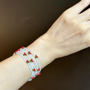 Red Cherry Beaded Bracelet, 2 of 3