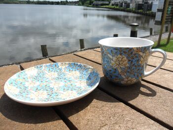Large Cup And Saucer In Blue Chrysanthemum Design, 9 of 11