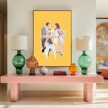 Custom Bridesmaids Best Friend Line Art Colour Portrait, 4 of 9