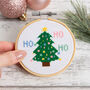 Ho Ho Ho Christmas Tree Cross Stitch Kit Three Inch Hoop, thumbnail 1 of 5