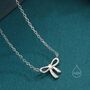 Sterling Silver Delicate Ribbon Bow Pendant Necklace, thumbnail 2 of 12