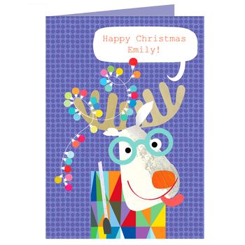 Personalised Christmas Moose Card, 3 of 5