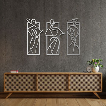 Contemporary Wooden Line Art Sculpture Gift Set For Any Room Office, 6 of 9