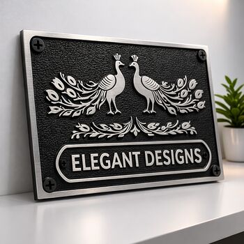 Personalised Peacock Design Address Plaque, 6 of 7
