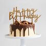 Happy Birthday Gold Acrylic Cake Topper, thumbnail 1 of 2