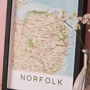 Framed And Personalised Norfolk Map Print, thumbnail 4 of 4