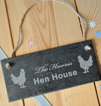 Personalised Hen House Slate Sign, 3 of 4