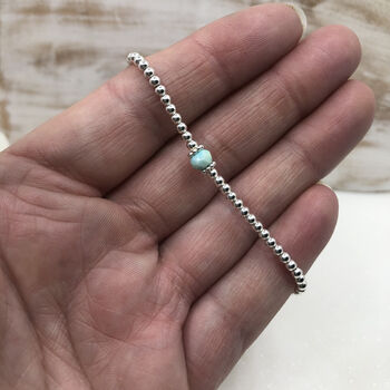 Silver Peruvian Opal October Birthstone Bracelet, 4 of 10
