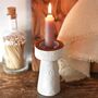 Stamped White And Terracotta Candlestick Holder, thumbnail 2 of 10