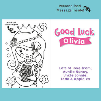 Personalised Good Luck Mermaid Card, 2 of 5