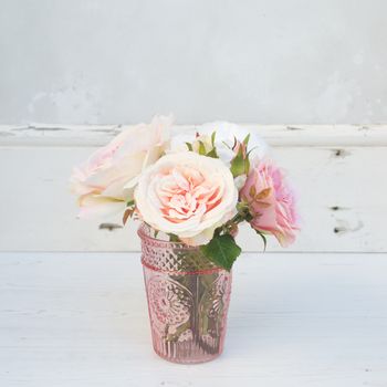 Bouquet Of Roses In Pink Vase, 3 of 4