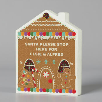 Personalised Gingerbread House Christmas Wooden Ornament, 2 of 4
