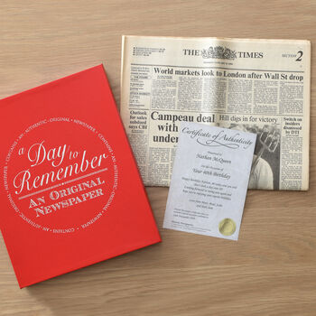 Original Newspaper From Your Date Authentic Gift, 5 of 12