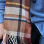 Men's 100% Cashmere Check Scarf, thumbnail 4 of 12