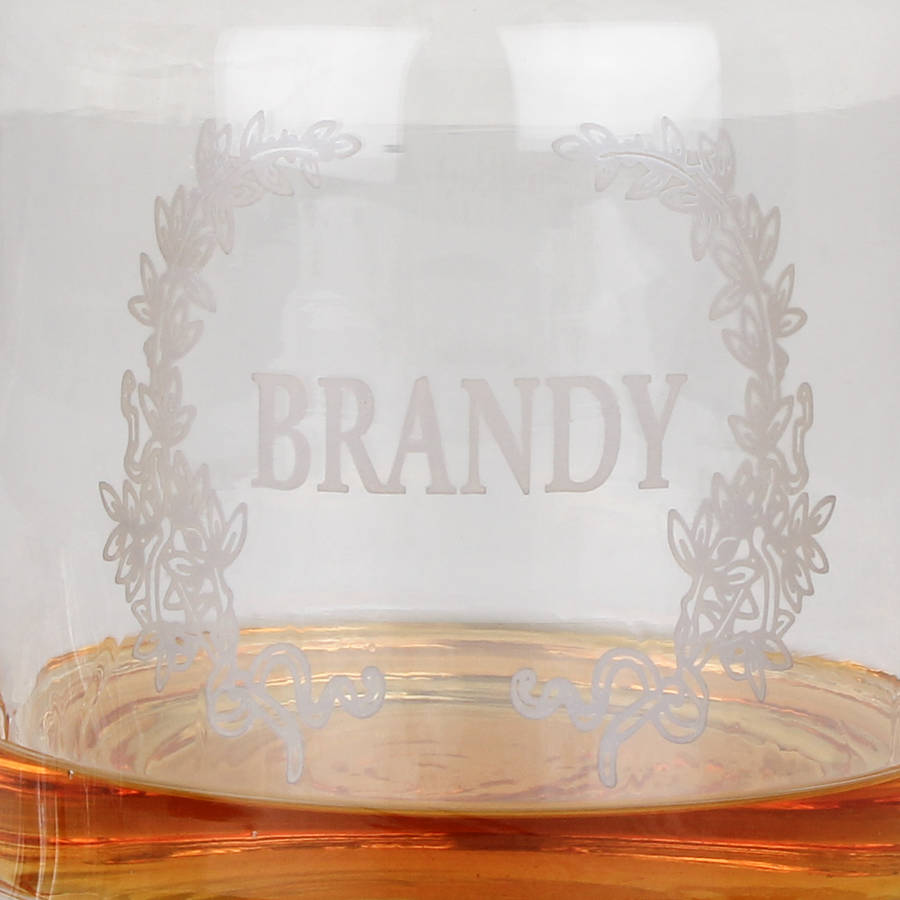 glass etched brandy decanter by dibor