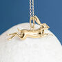 Yellow Gold Plated Leaping Hare Necklace, thumbnail 1 of 11