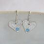 Sterling Silver Heart And Birthstone Earrings, thumbnail 1 of 5