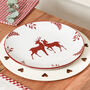 Red Reindeer Christmas Dinner Plates, thumbnail 4 of 10