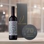 Vino Coco 70th Birthday Malbec Red Wine And Slate Coaster Gift Set, thumbnail 1 of 8