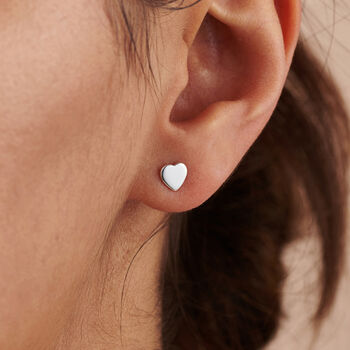 Valentines Day Silver Heart Earrings Gift For Wife, 3 of 5