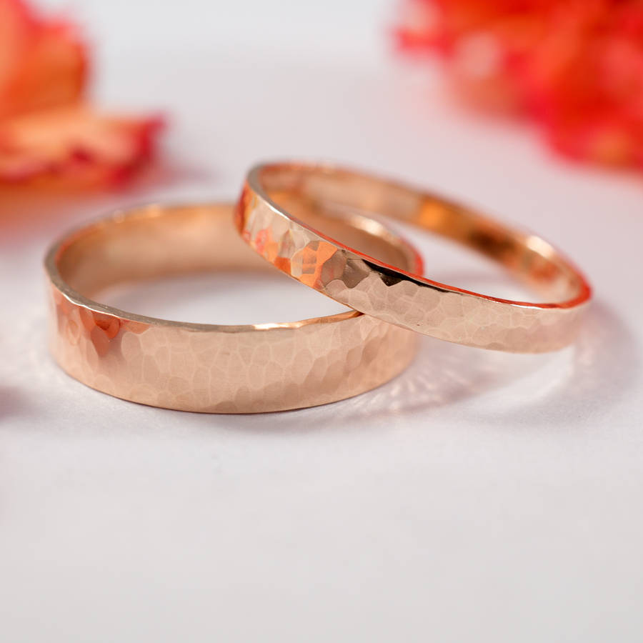 Wedding Bands In 9ct Rose Recycled Gold, 1 of 8
