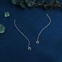 Tiny Open Heart Threader Earrings In Sterling Silver, thumbnail 2 of 12