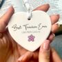 Personalised Best Teacher Ever Ceramic Heart Decoration, thumbnail 1 of 2