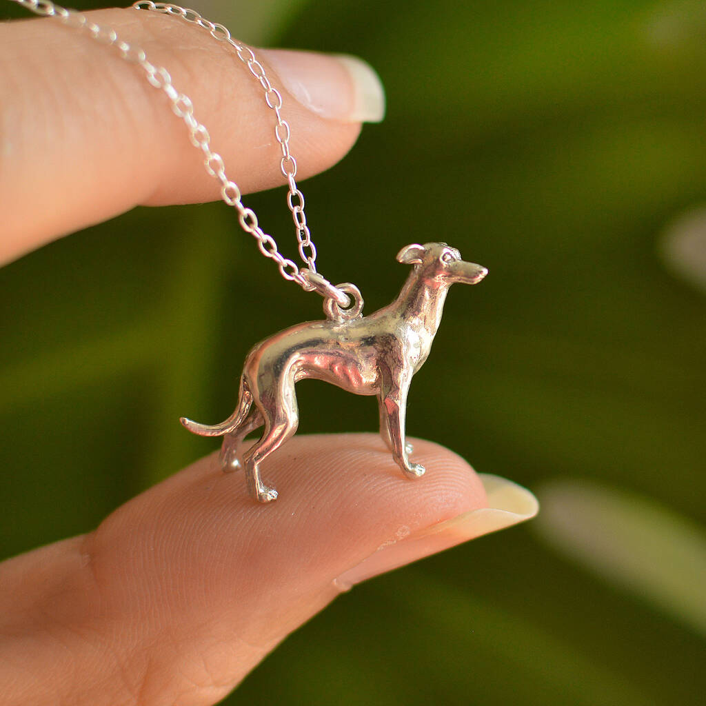 Sterling Silver/18ct Gold Plated Whippet Pendant, 1 of 3