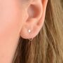 Gold Star Sleeper Pull Through Hoop Earrings, thumbnail 5 of 7