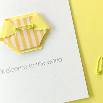 New Baby Boy Or Girl Stripe Nappy Card, 10 of 12