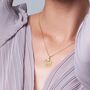 Credo Disk Pendant With Cultured Freshwater Pearl Drop, thumbnail 1 of 3