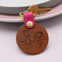 Personalised Child's Drawing Leather Keyring For Mum, thumbnail 3 of 5