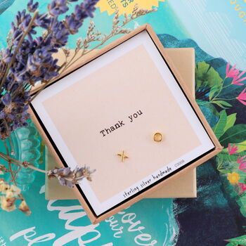 Gift Boxed 'Thank You' Kiss And Hug Earrings, 10 of 10