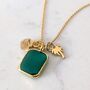 'The Trio' Green Onyx Gold Plated Necklace, thumbnail 3 of 10