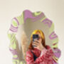 Wavy Mirror Lilac And Pastel Lime, thumbnail 4 of 7