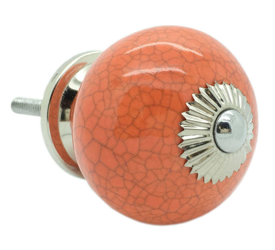 orange crackle cupboard door knob drawer handle by g decor