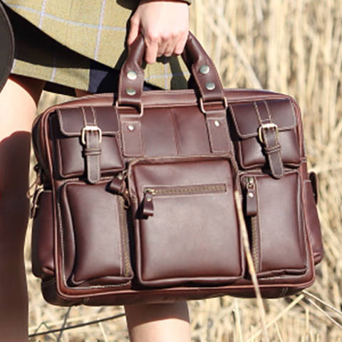 Luxury Leather Multi Pocket Travel Bag, 1 of 8