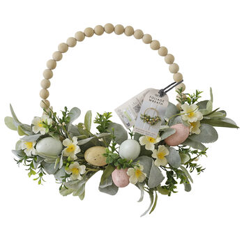 Spring Wreath Wooden Beads And Foliage, 2 of 3