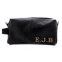 Personalised Initials Faux Leather Black Wash Bag, thumbnail 4 of 5