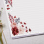 A4 Landscape Letter Writing Paper With Red And Pink Flower Design, thumbnail 3 of 4