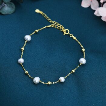 Delicate Pearl And Silver Ball Beaded Bracelet, 6 of 10