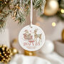 Personalised Baby's First Christmas Santa Bauble Keepsake In Pink Or Blue, thumbnail 3 of 6